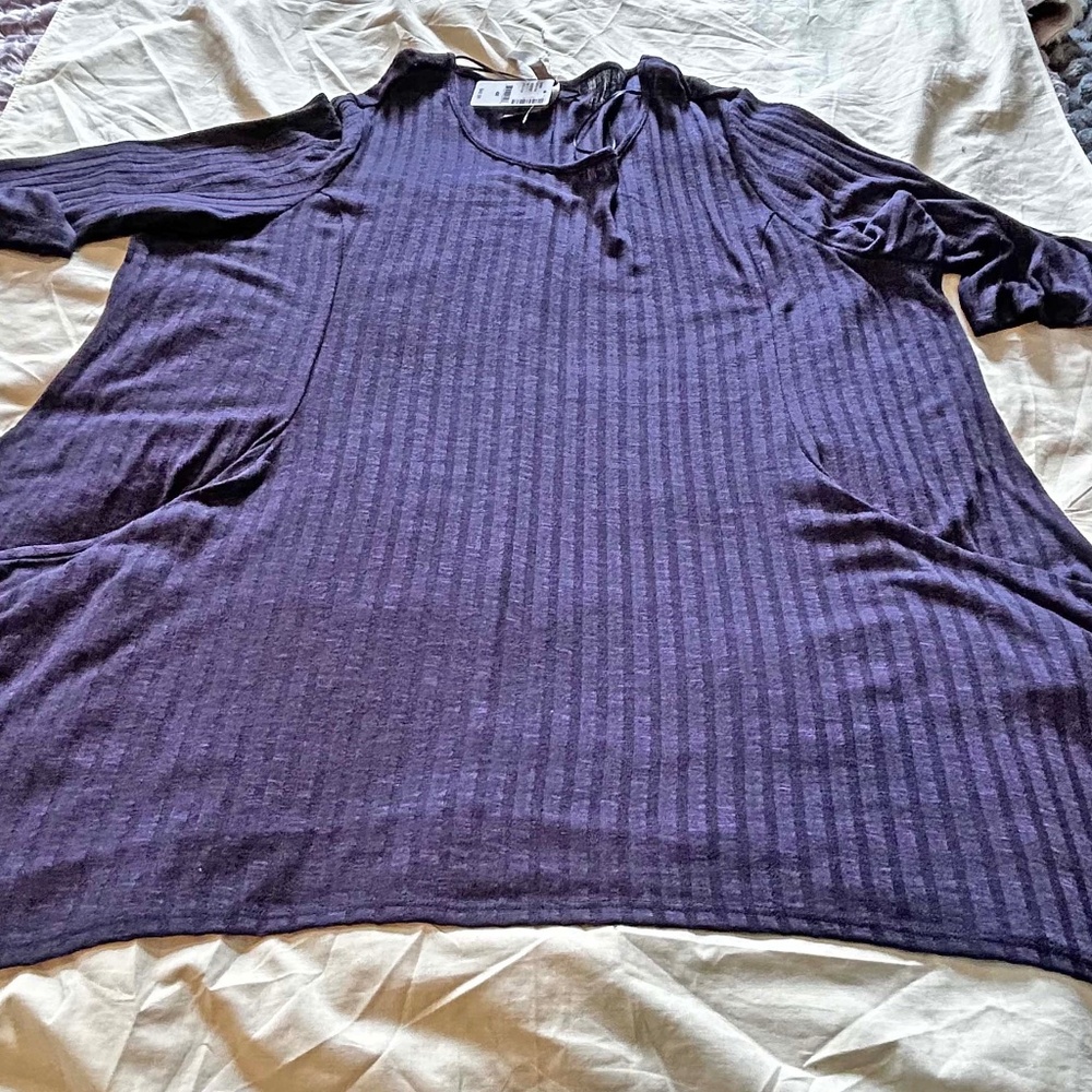 SWEATER, KNIT, 3/4 SLEEVES, MADE IN CANADA!!, COLOUR: PURPLE VELVET, SIZE 4X,